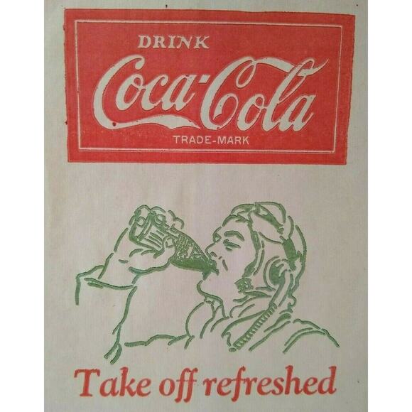 Coca-Cola Soda Bottle Dry Server Bag Flight Pilot Take Off Vintage NOS 1932 - Picture 1 of 3